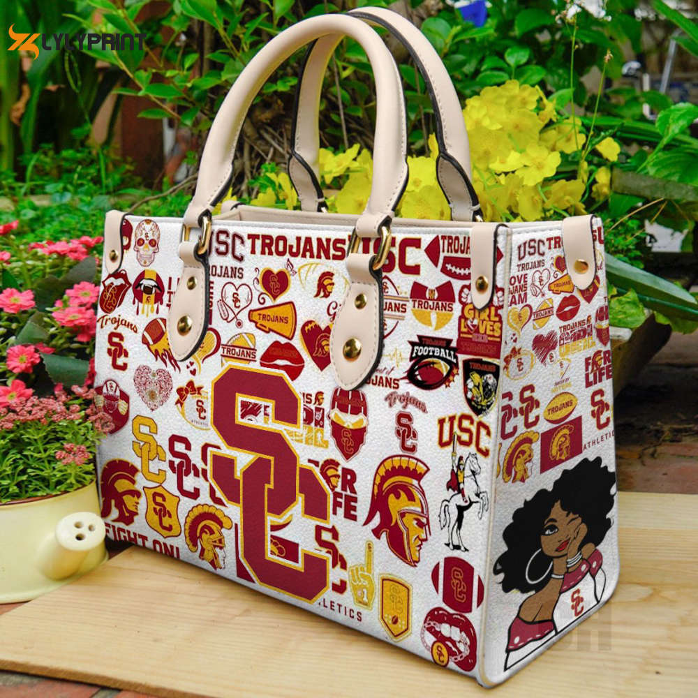 Usc trojans a leather handbag gift for women 4385 Women Leather Hand Bag