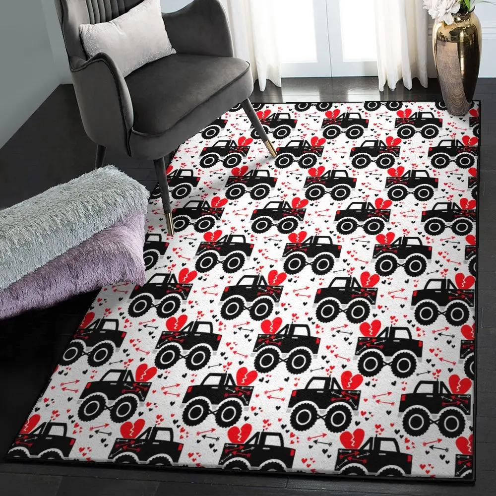 Valentine washable rugs, truck heart valentine gs rug Rectangle Rug