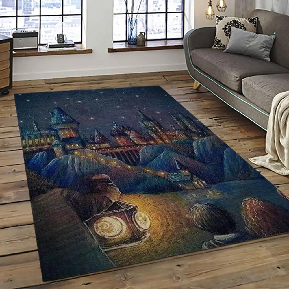 Van gogh starry night harry potter cartoon movie carpet rectangle area rug for room decor vhp13 Rectangle Rug