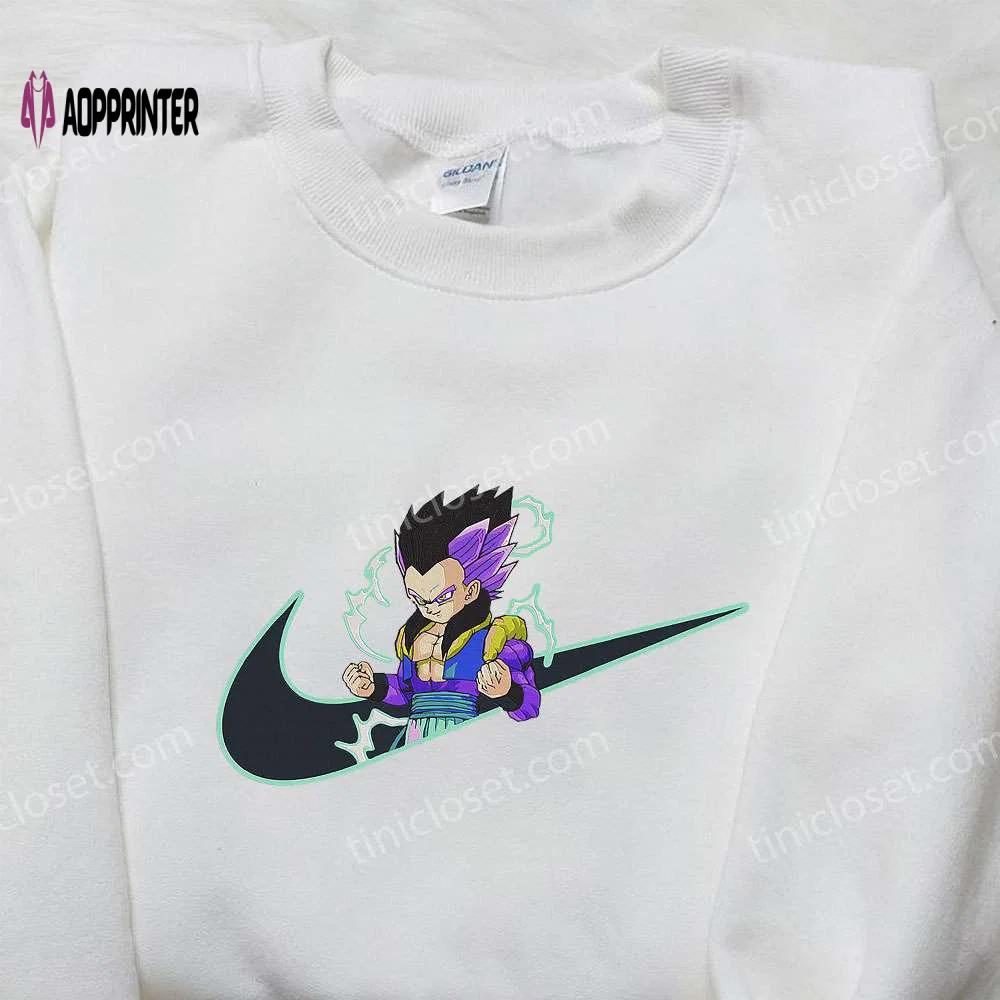 Vegeta super saiyan purple x nike swoosh anime embroidered hoodie and shirts: dragon ball & nike inspired apparel Embroidered Shirt