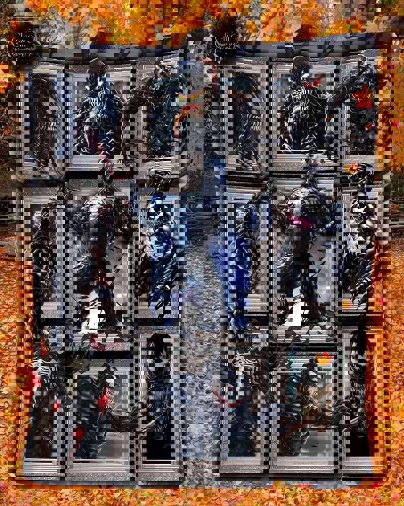 Venom 3d fleece blanket, mink sherpa blanket, venom blanket, venom lovers gift, venom movie blanket Quilt Blanket