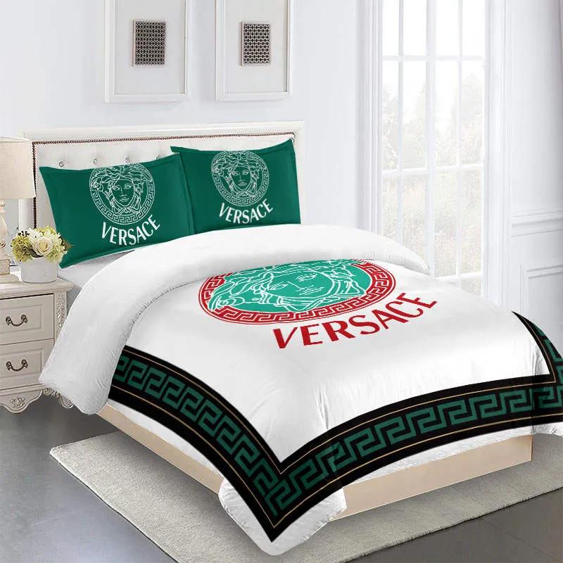 Versace green medusa white logo type 15 Bedding Sets covers luxury ideas home decor bed linen hyperbeast Bedroom bedspread bedclothes duvet sheets blankets premium fashion brand