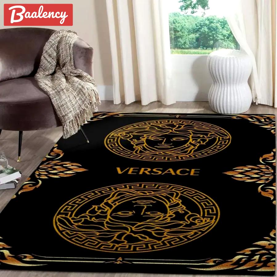 Versace limited logo type 1075. Upgrade Your Living Room with Luxury Home Decor: Area Carpets, Floor Decor, Door Mats, and Hot Gift Items with style a High-End Fashion Brand Rectangle Rug