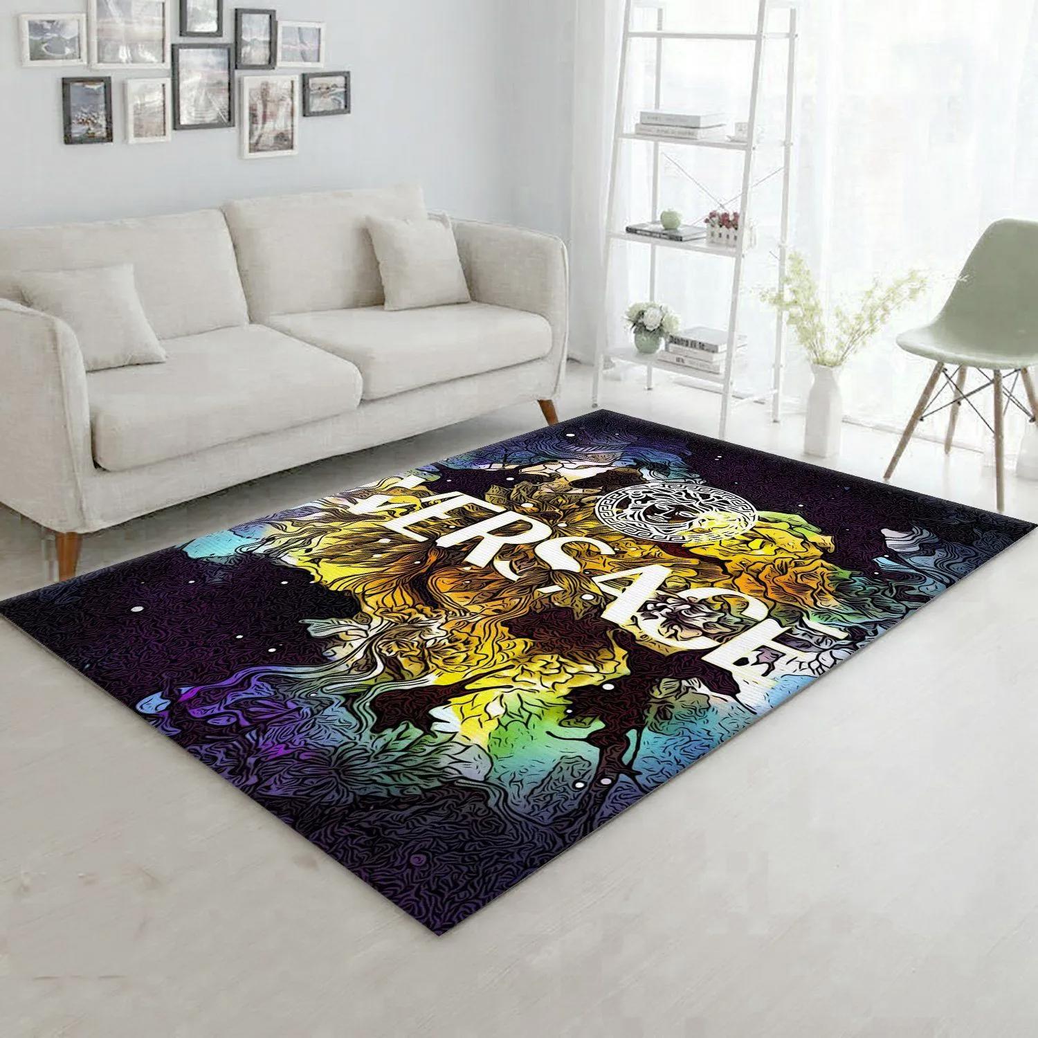 Versace logo type 807. Upgrade Your Living Room with Luxury Home Decor: Area Carpets, Floor Decor, Door Mats, and Hot Gift Items with style a High-End Fashion Brand Rectangle Rug