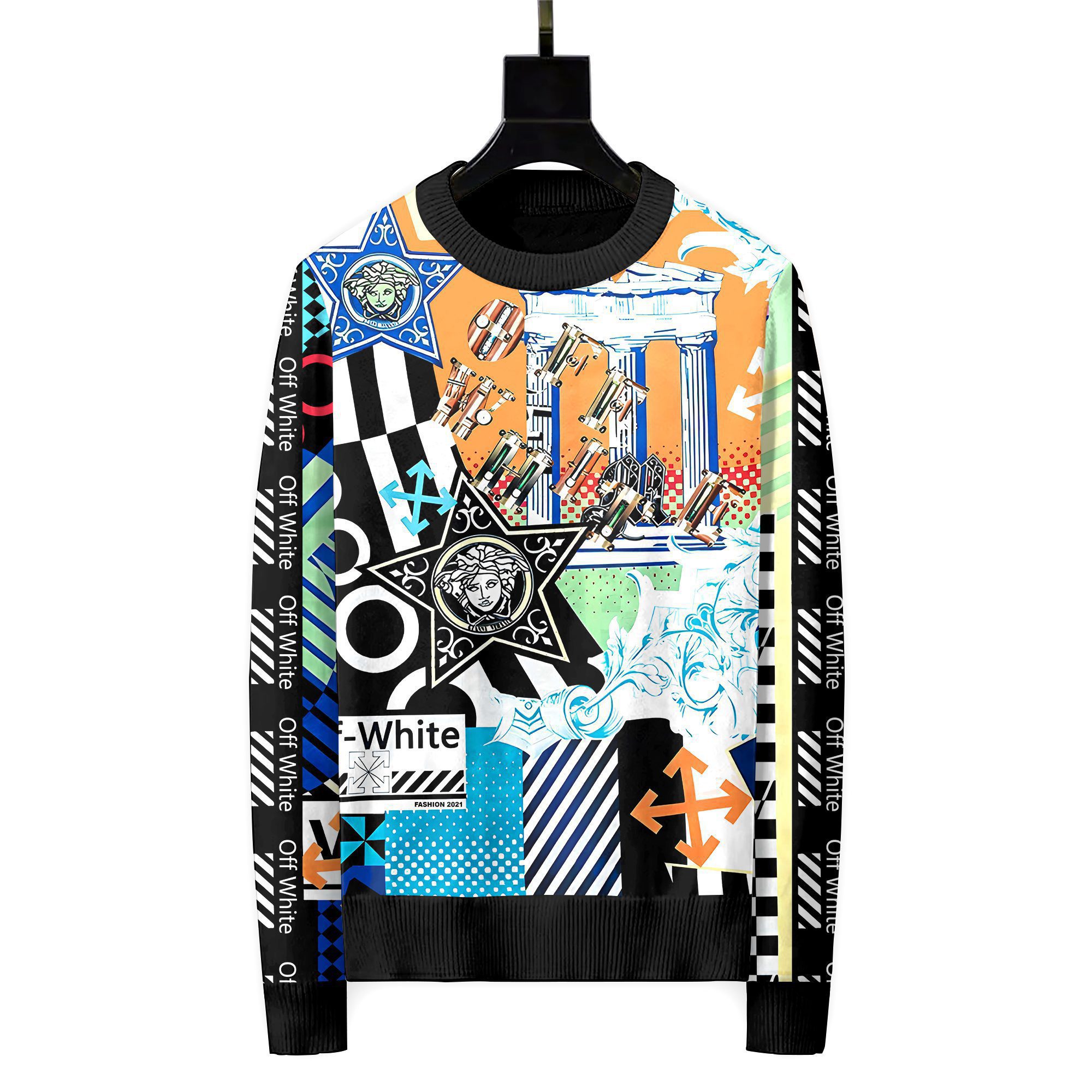 Versace luxury ugly sweater for winter  hot 2024 style 492 Christmas Ugly Sweater