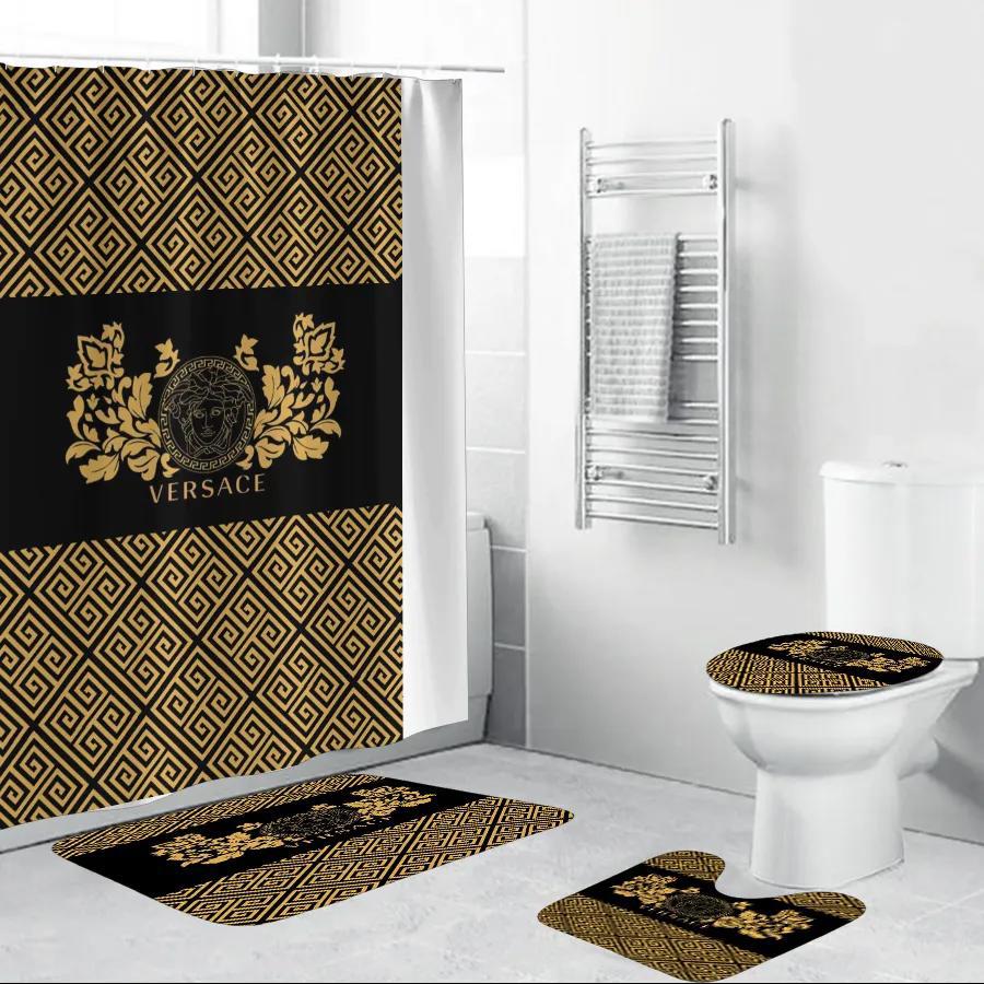 Versace medusa pattern fashion luxury brand premium bathroom set home decor Bathroom Set