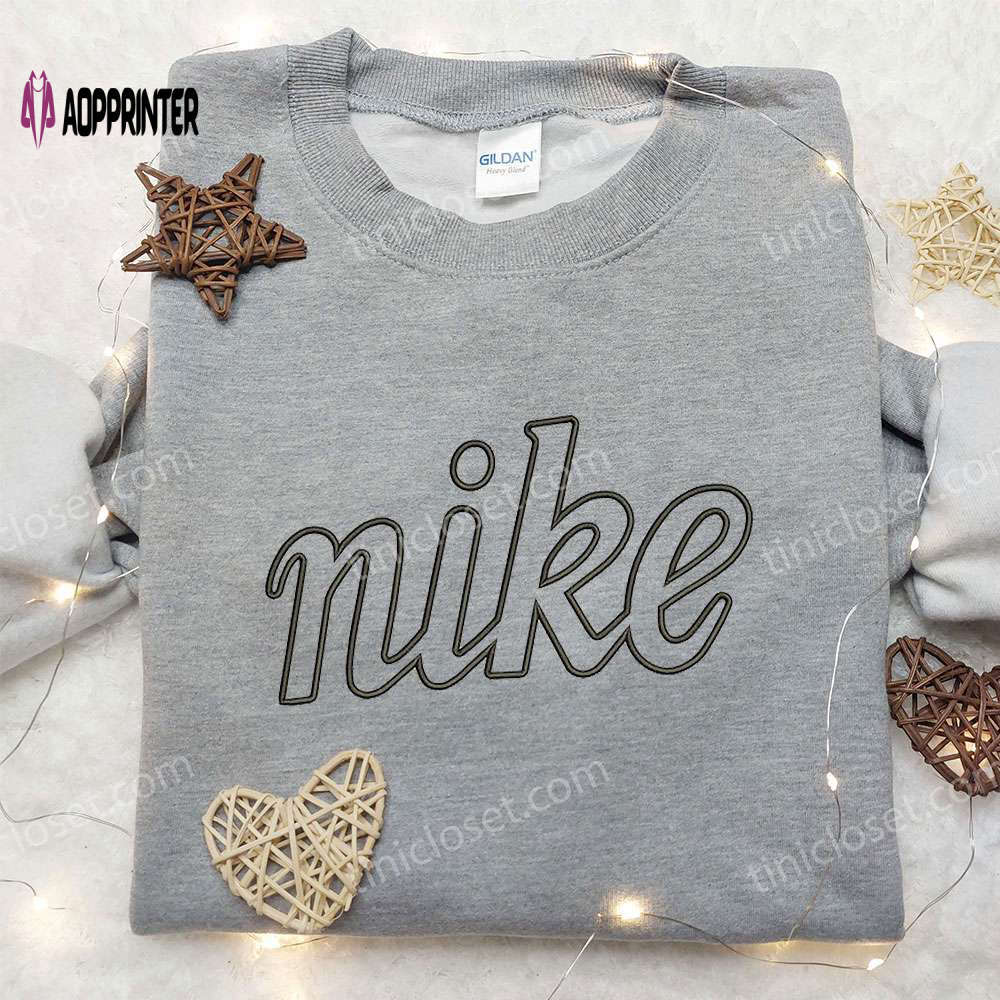 Vintage custom nike hoodie – embroidered shirt & best birthday gift ideas Embroidered Shirt