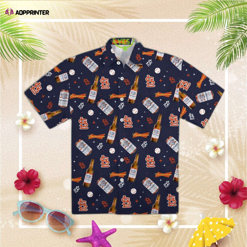 Vintage st louis cardinals budweiser   hawaiian shirt for men women Hawaii Shirt