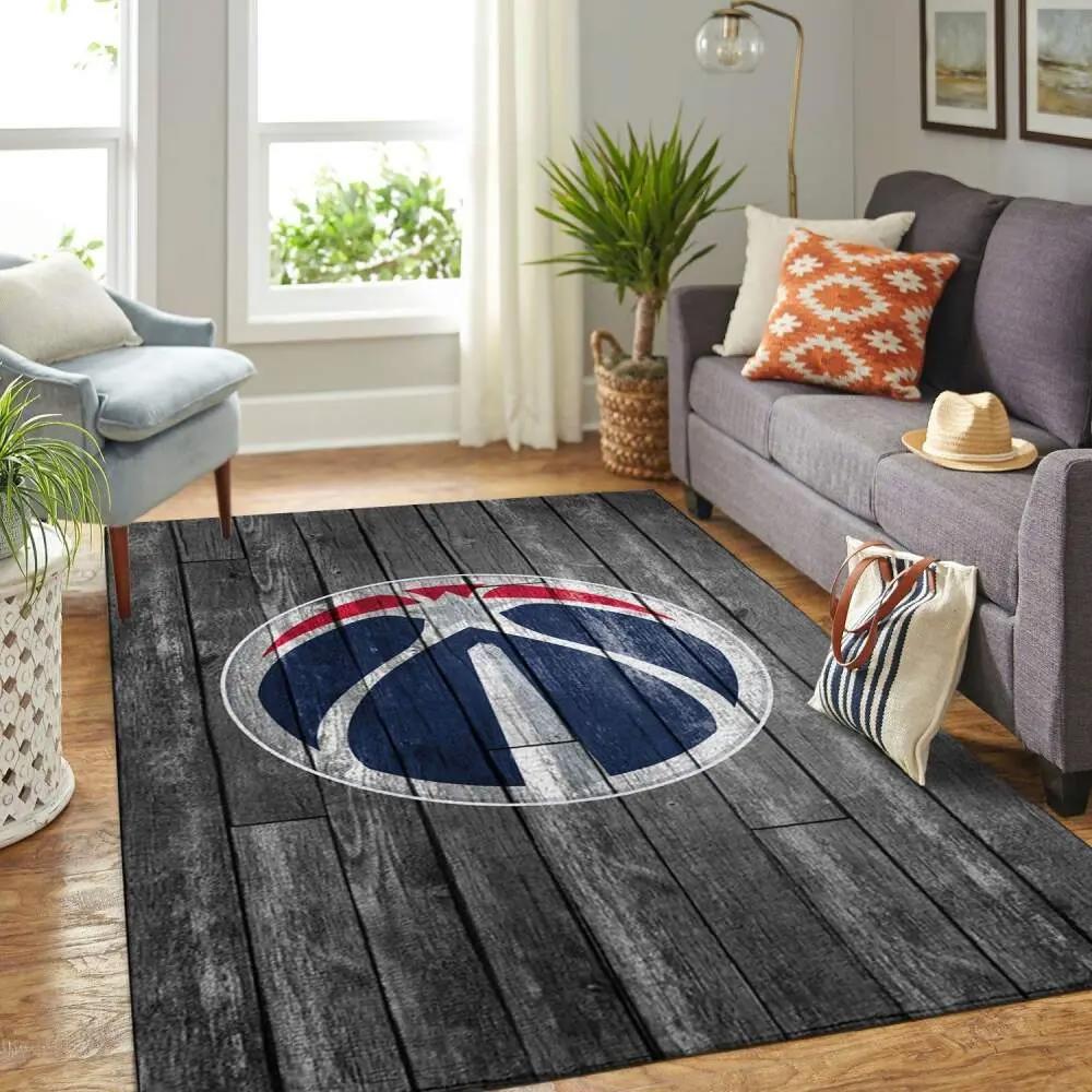 Washington wizards nba grey rug wooden style living room regtangle carpet Rectangle Rug