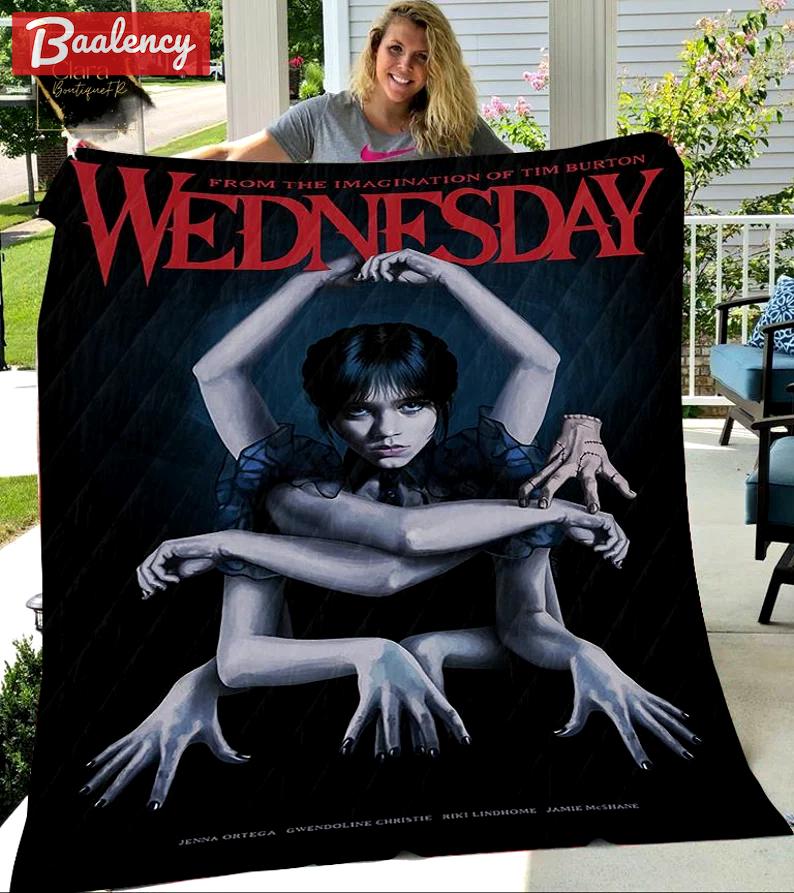 Wednesday addams dance fleece blanket, mink sherpa blanket, addams family blanket, wednesday addams quilt, trending quilt Quilt Blanket