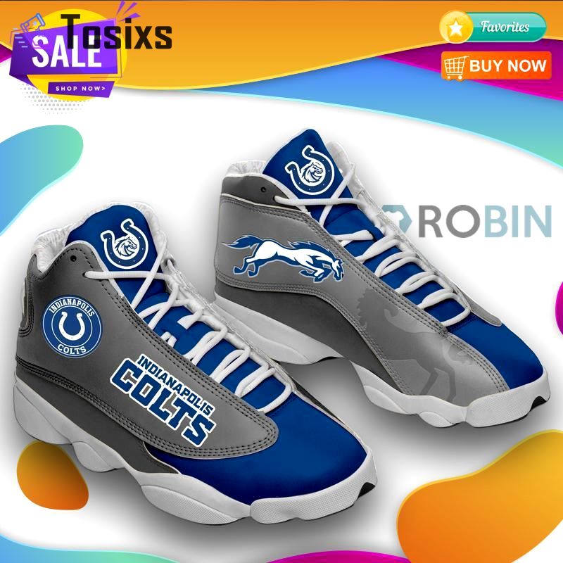 Indianapolis colts air jordan 13 shoes football sneakers