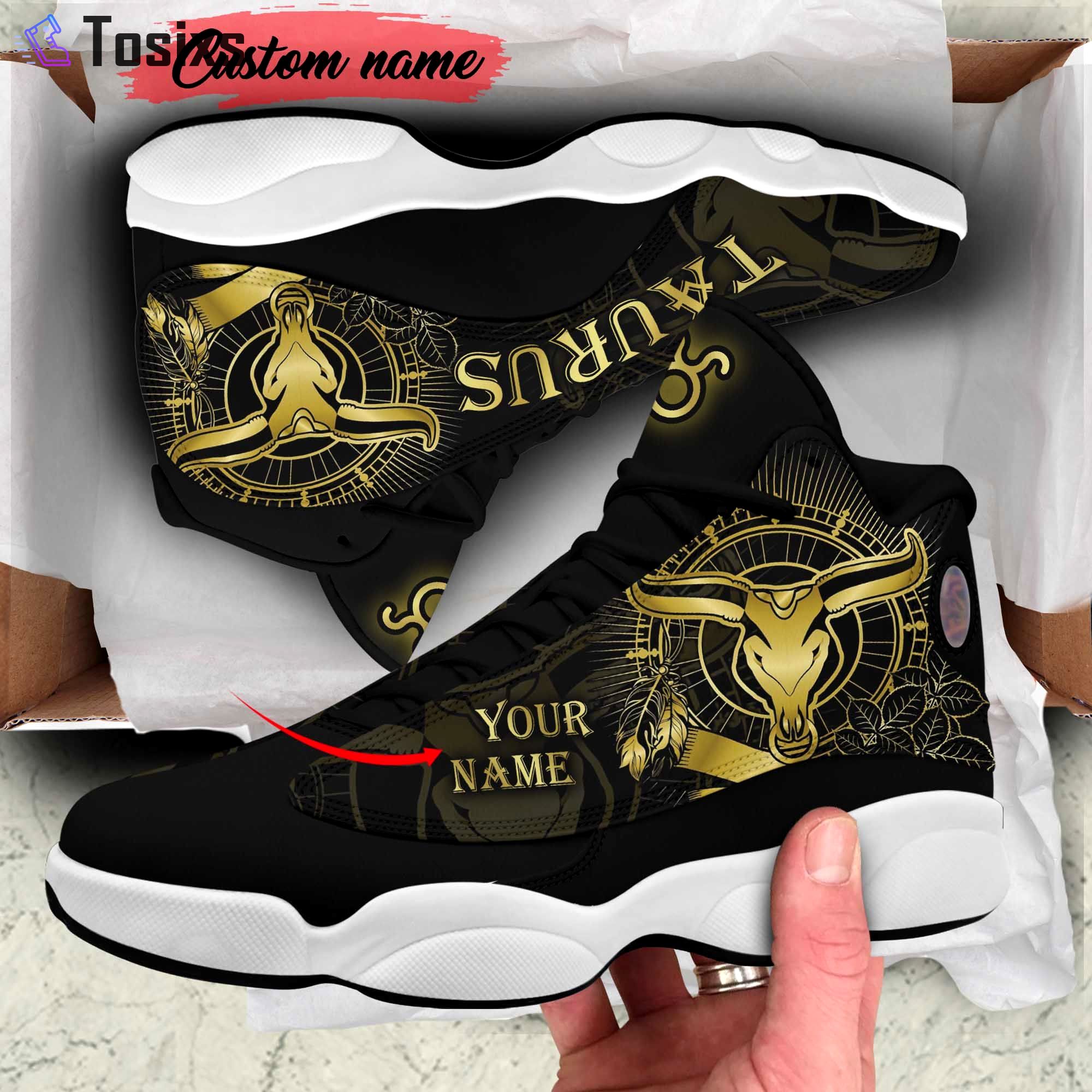 Taurus air jordan 13 sneakers, taurus zodiac jd13 shoes