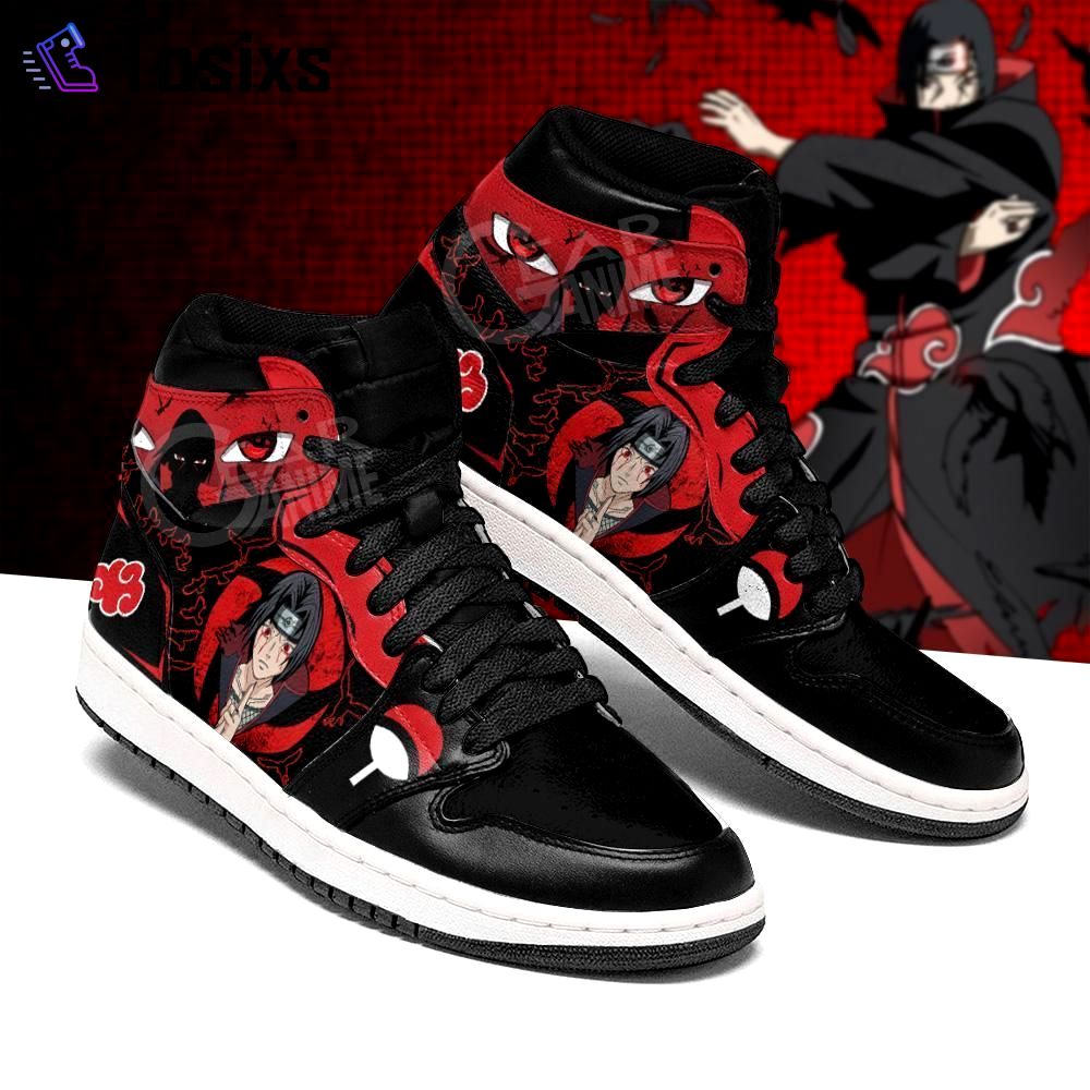 Itachi jutsu sneakers akatsuki naruto anime air jordan sneaker air jordan high sneakers