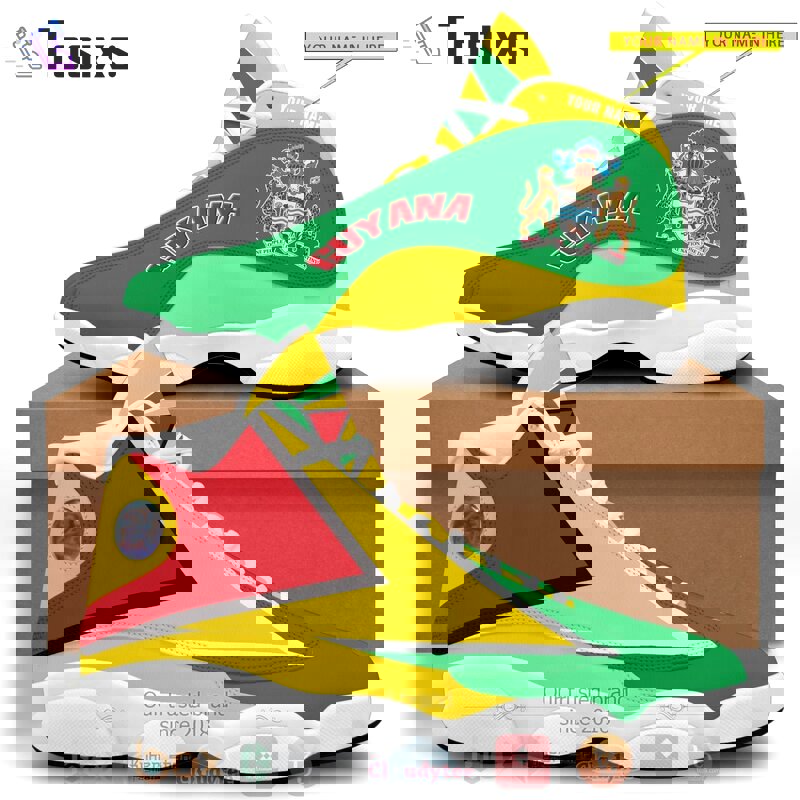 Guyana personalized yellow air jordan 13 shoes