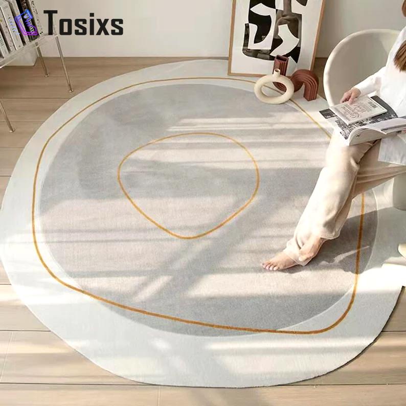 Soft round rug, modern rug, abstract rug, nordic rug, geometric rug, scandinavian rug, rug for living room, rug for bedroom, home decor
