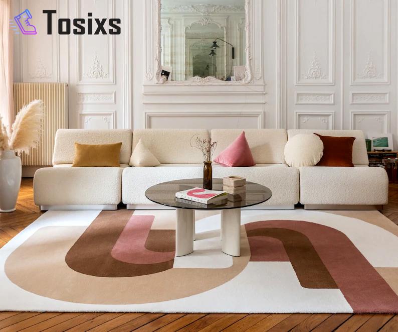 Silky soft rug, modern rug, abstract minimalist home decor,  nordic rug, rug for living room, handmade gift furniture, home decor modern