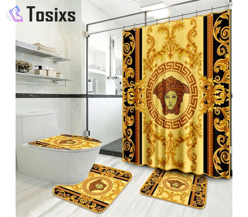 Versace type 1 shower curtain waterproof luxury bathroom mat set hot