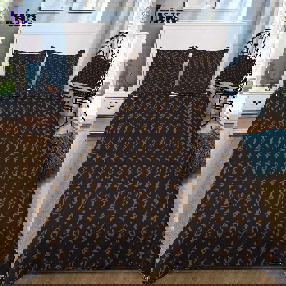 Louis vuitton supreme brown luxury premium bedding sets,bed sets