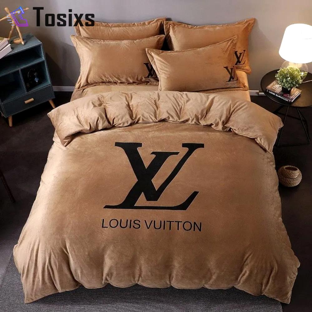 Louis vuitton brown brand bedding set bedspread duvet cover set home