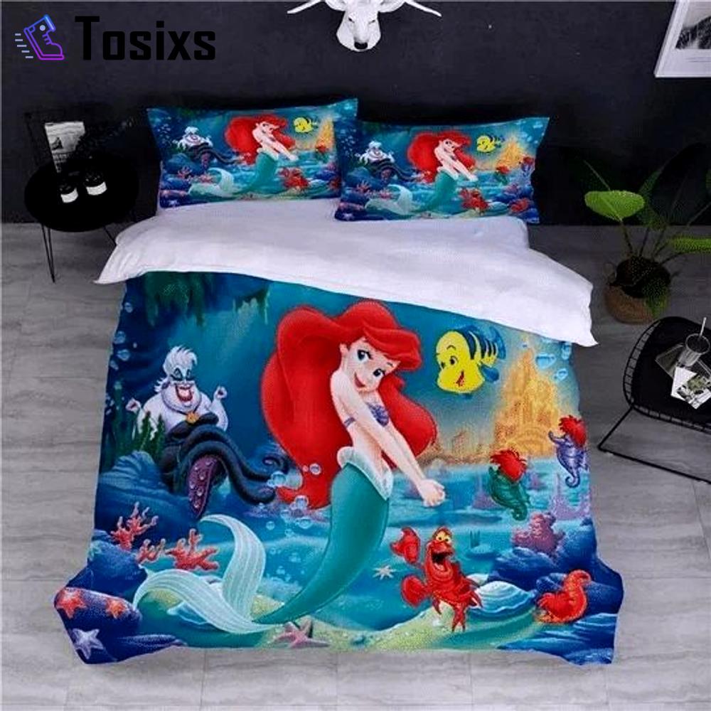 Mermaid cartoon full . gift idea for lovers. Bedding Sets bedspread duvet Bedroom ideas home decor bedclothes sheets covers bed linen blankets