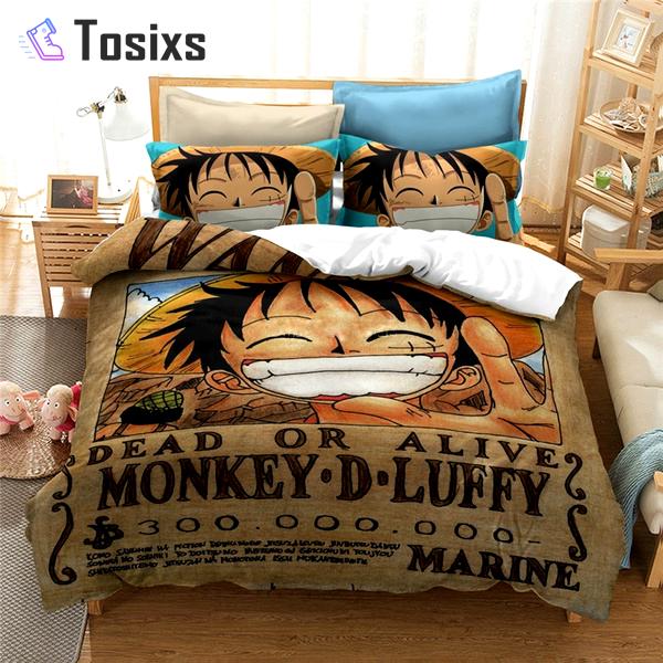 Monkey d. luffy printed   anime one piece full    Bedding Sets bedspread sheets home decor bed linen covers bedclothes blankets bedroom idea duvet