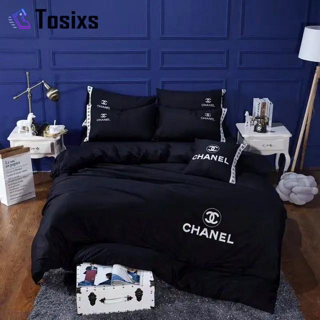 Chanel dark logo type 1231 Bedding Sets luxury ideas blankets home decor covers bed linen hyperbeast Bedroom bedclothes sheets bedspread duvet premium fashion brand