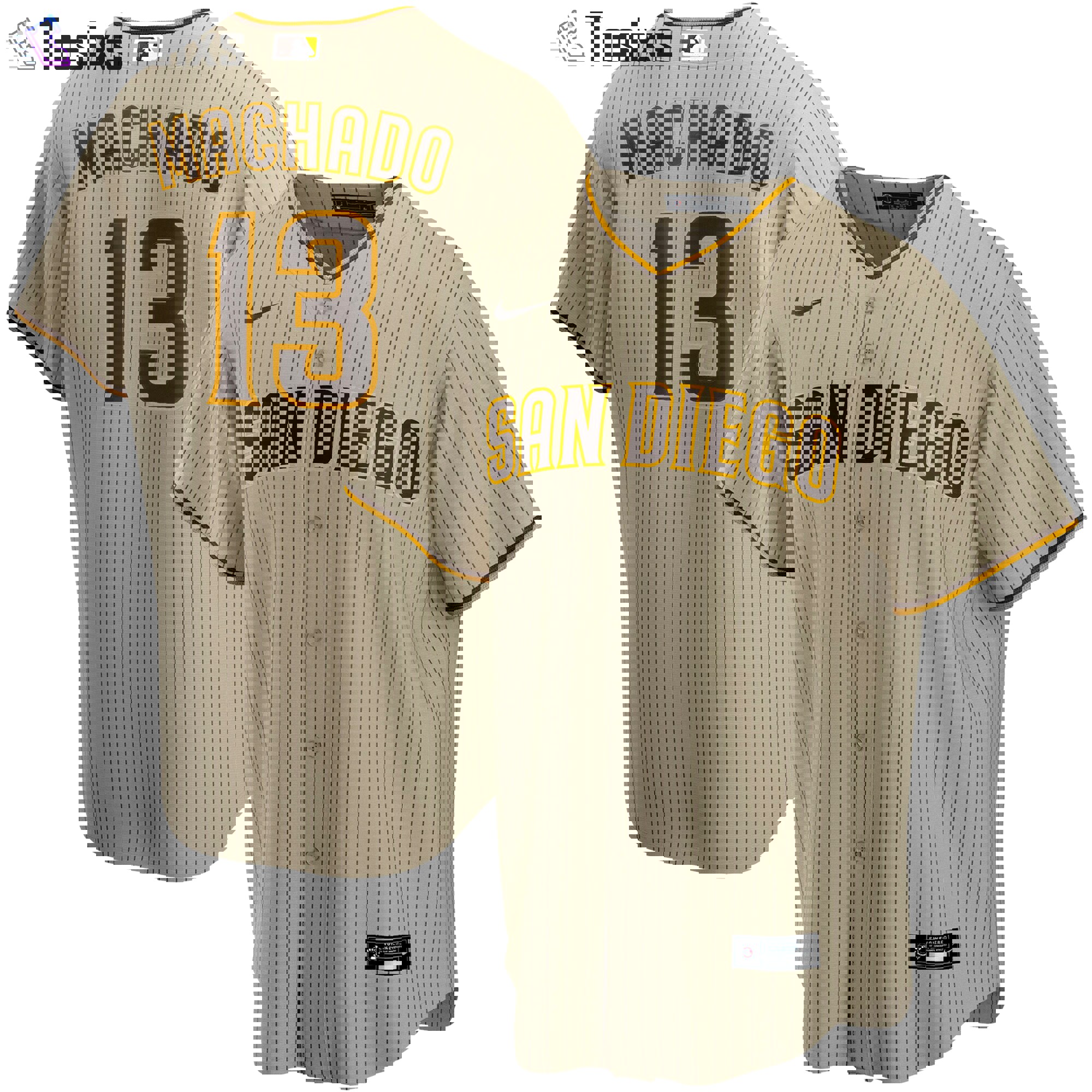 Manny machado san diego padres nike alternate player jersey color tan  Baseball MLB Jersey For Fans Baseball MLB Replica Sports