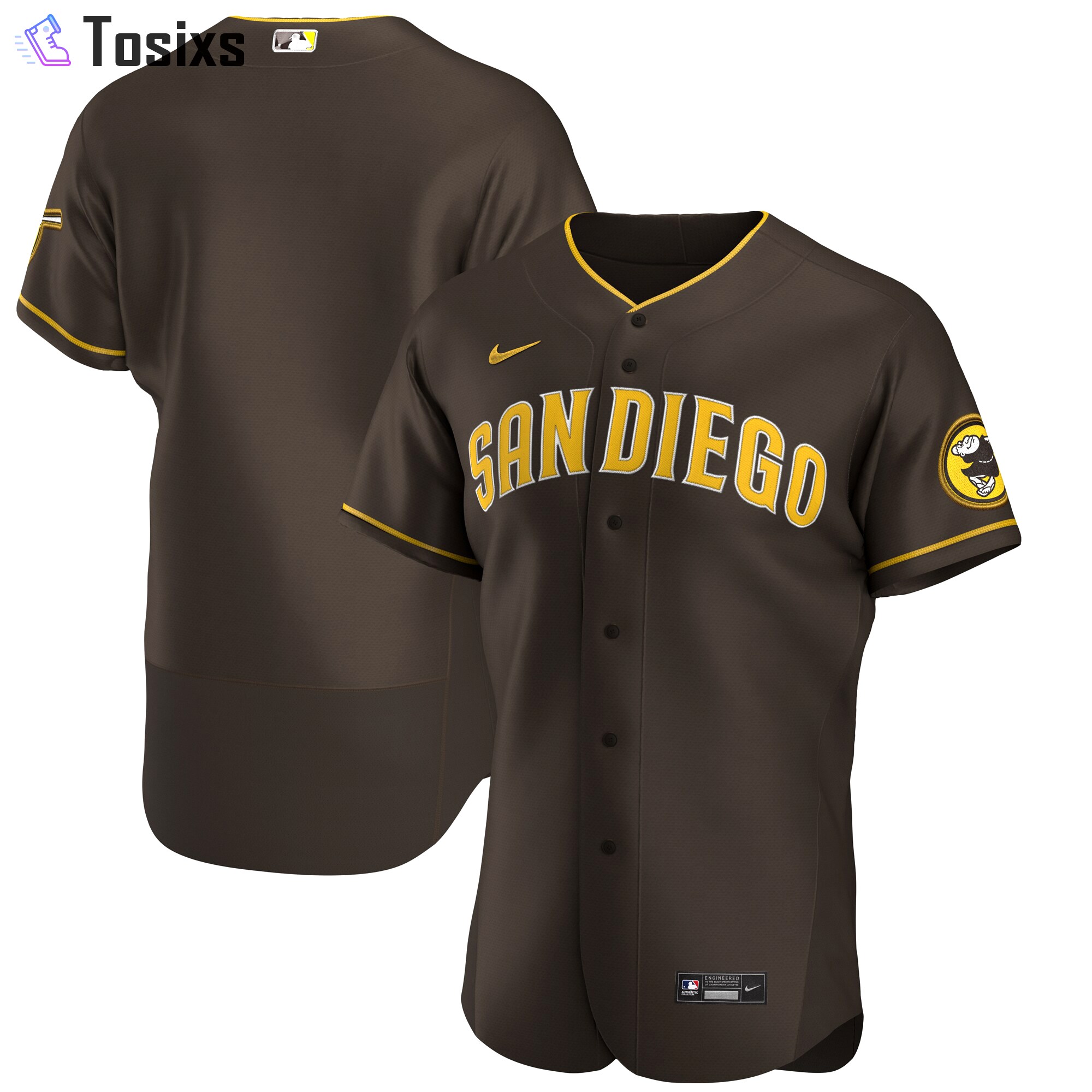 San diego padres nike road authentic team jersey color brown  Baseball MLB Jersey For Fans Sports MLB Replica Baseball