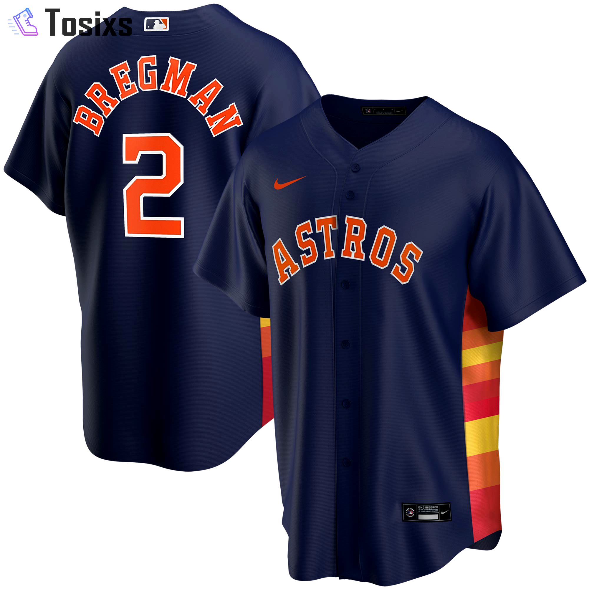 Alex bregman houston astros nike alternate player jersey color navy  Baseball MLB Jersey Sports MLB Replica Baseball For Fans