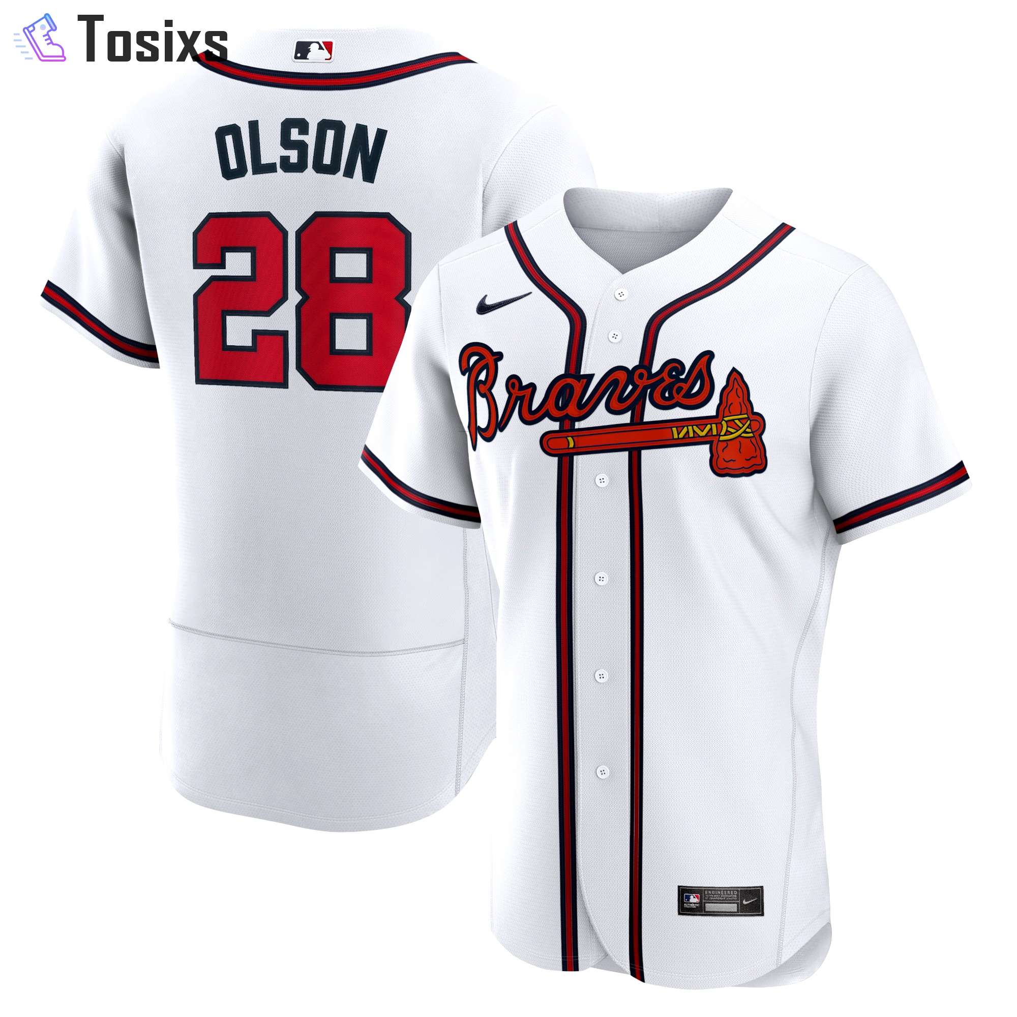 Matt olson atlanta braves nike home authentic player jersey color white  Baseball MLB Jersey Replica MLB For Fans Sports Baseball