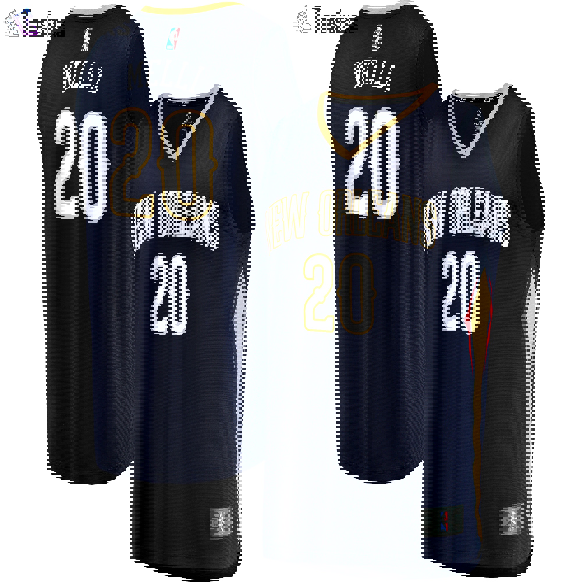 Nicolo melli new orleans pelicans fanatics branded fast break jersey navy icon edition Baseball NBA Jersey Gift For Fans Sports Replica Basketball NBA