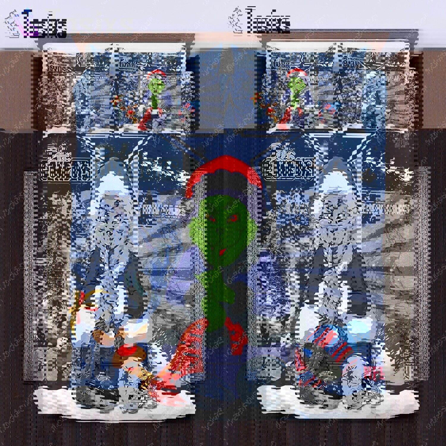 The grinch dallas cowboys christmas  s Bedding Sets bedroom idea bed linen home decor bedclothes blankets covers bedspread sheets duvet