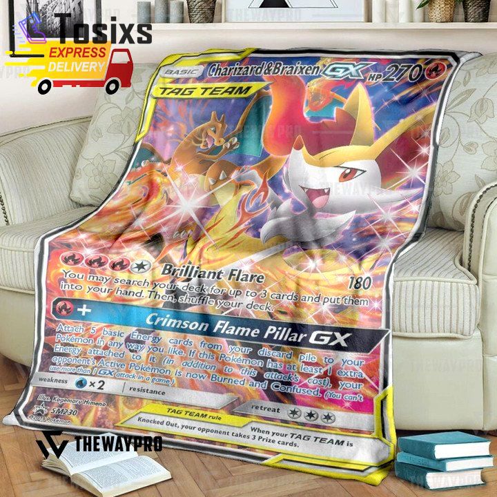 pokemon charizard and braixen gx   and  blanket Bedding Sets covers bed linen bedclothes bedroom idea bedspread sheets home decor duvet blankets