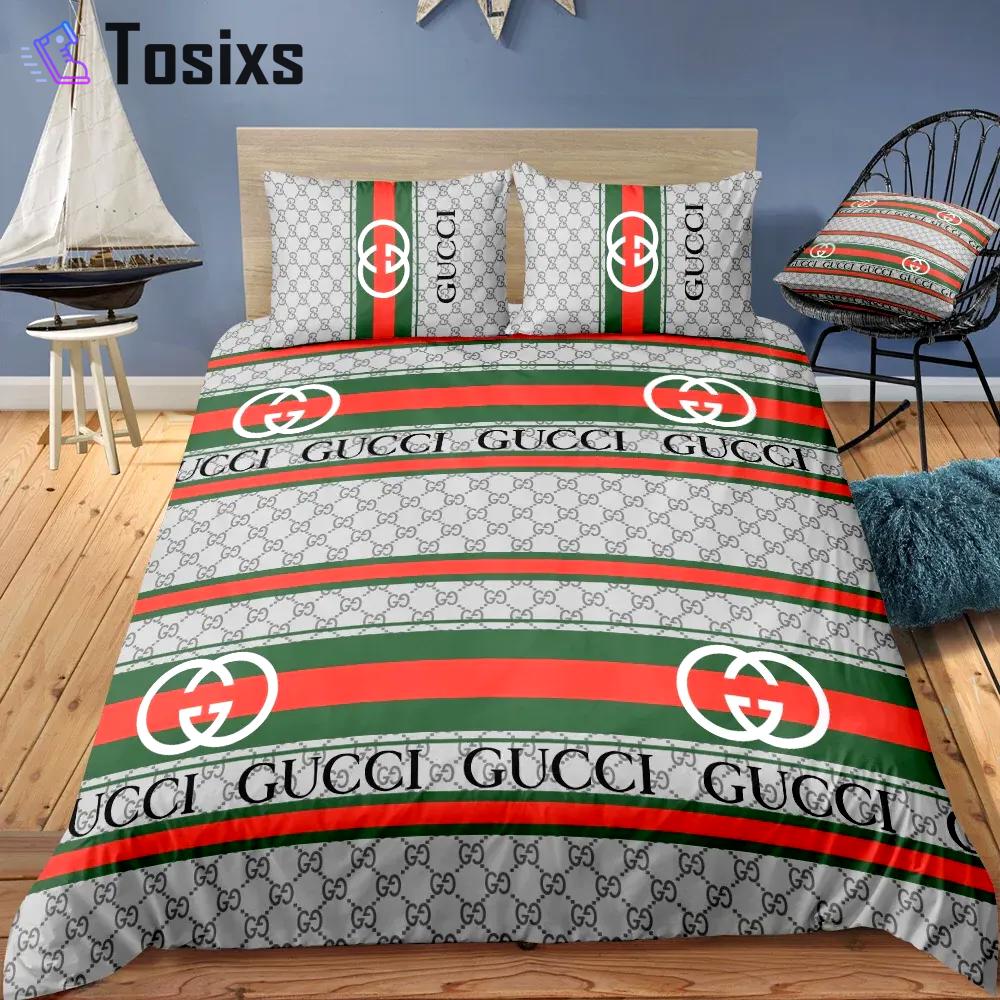 Gucci logo new luxury brand bedding set bedspread duvet cover set home