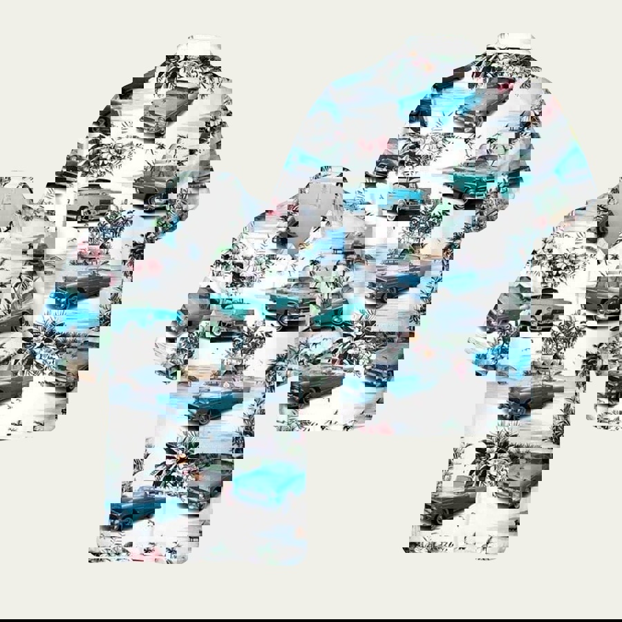 1955 skyline blue chevy bel air hawaiian shirt Hawaii Shirt Shorts & Flip Flops