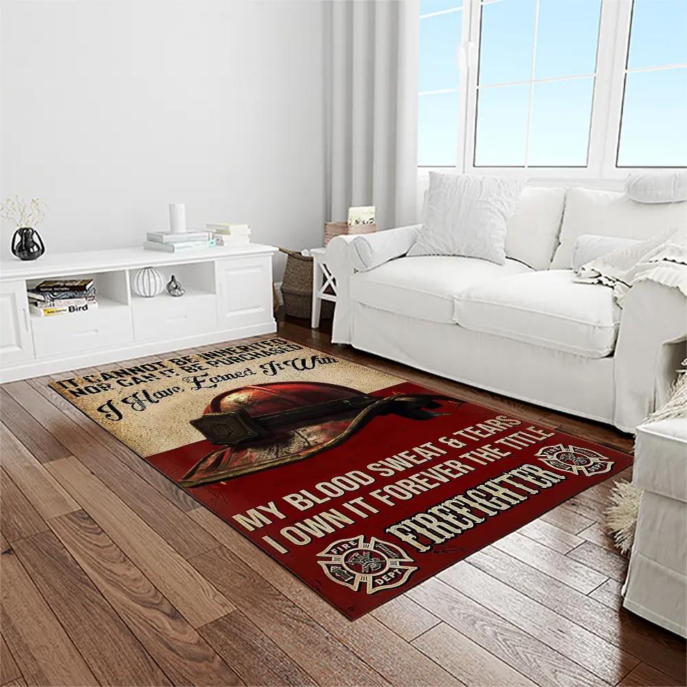 A letter to my dad, my father is a firefighter quote area rug meaningful gift for father’s day 01 Rectangle Rug