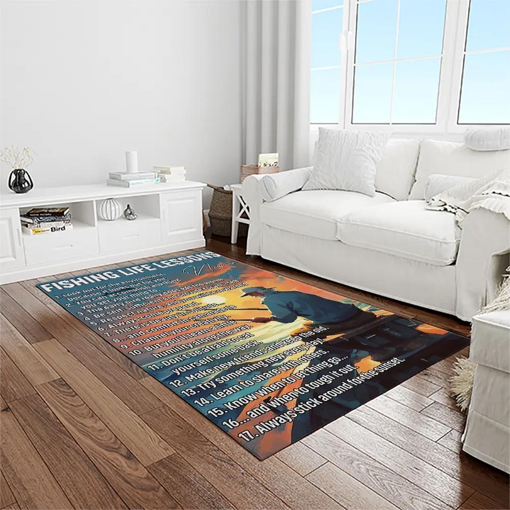 A letter to my dad, who love fishing with me quote area rug meaningful gift for father’s day 09 Rectangle Rug