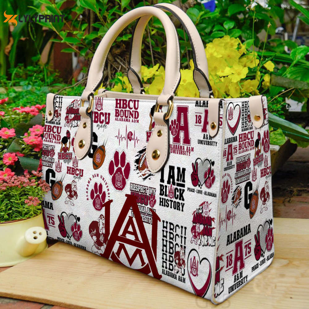 Alabama a&m bulldogs 1 leather handbag gift for women 745 Women Leather Hand Bag