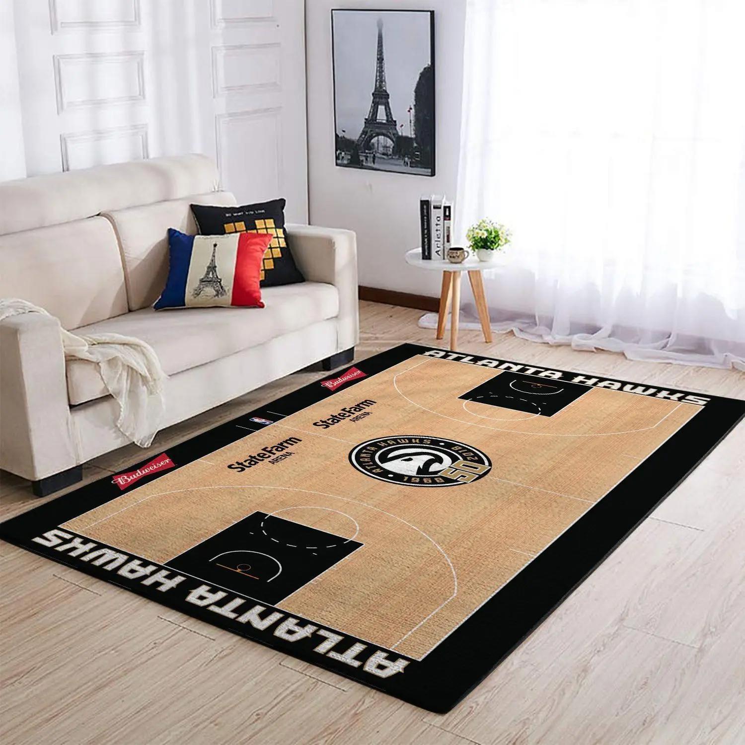 Alanta hawks court area rug nba basketball team logo carpet living room rugs rug regtangle carpet floor decor home decor v11103 Rectangle Rug