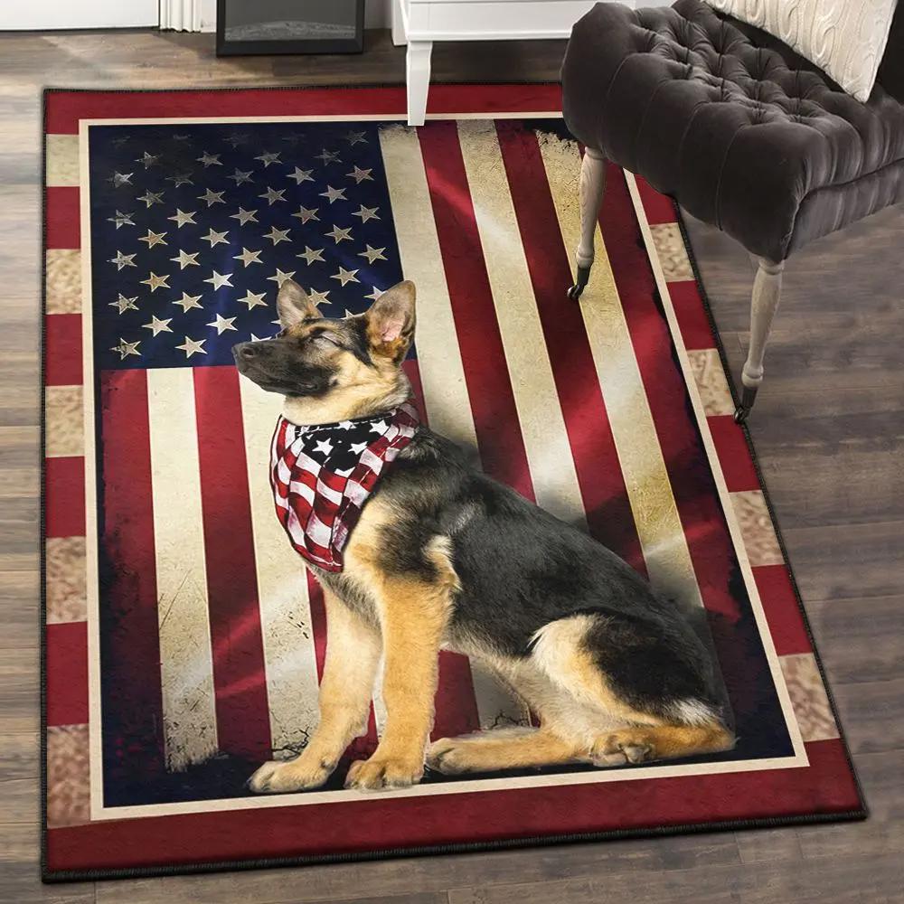 America lovers cool rugs, german shepherd american gs cl rug Rectangle Rug