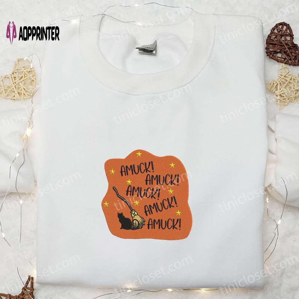 Amuck amuck amuck embroidered sweatshirt: halloween hoodie best gifts! Embroidered Shirt