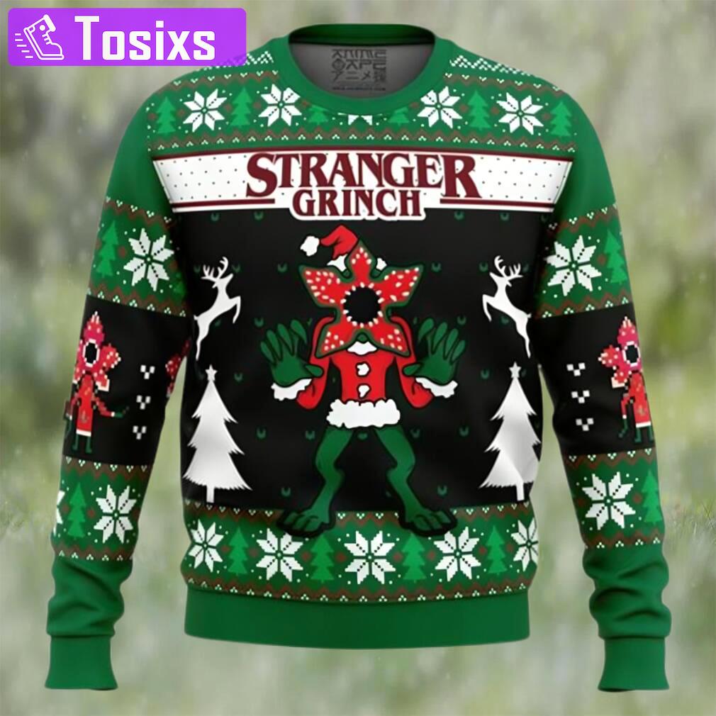 Anime demogorgon stranger grinch stranger things ugly christmas sweater Christmas Ugly Sweater