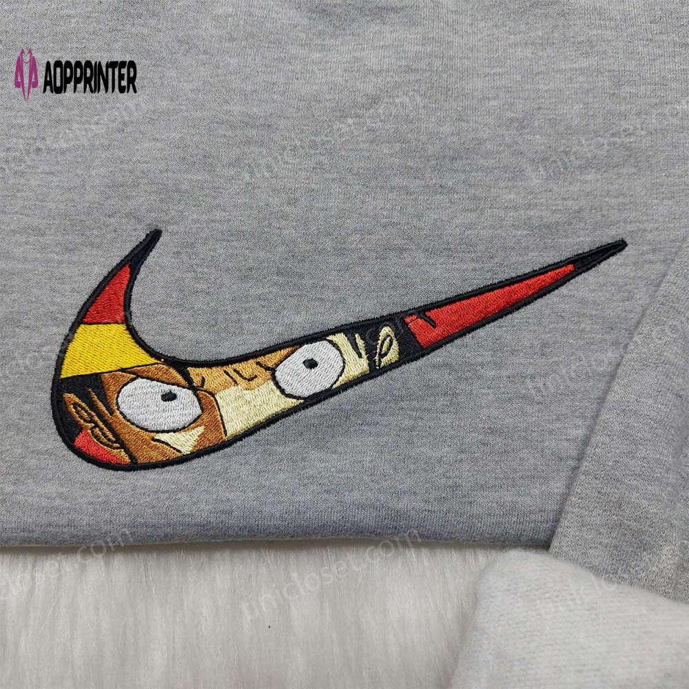 Anime embroidered nike hoodie – one piece luffy shirt & sweatshirt Embroidered Shirt