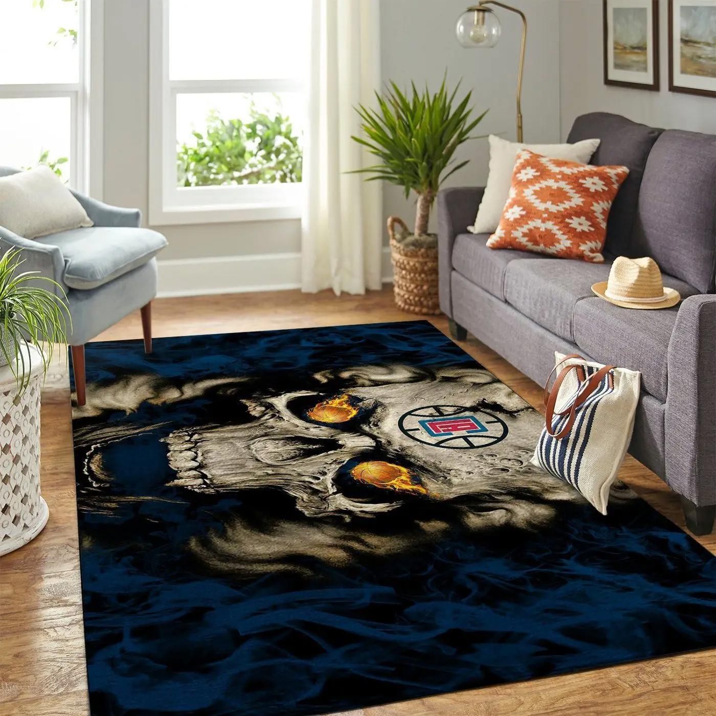 Area rugs team logo skull style living room carpet sports rug regtangle carpet floor decor home decor Rectangle Rug