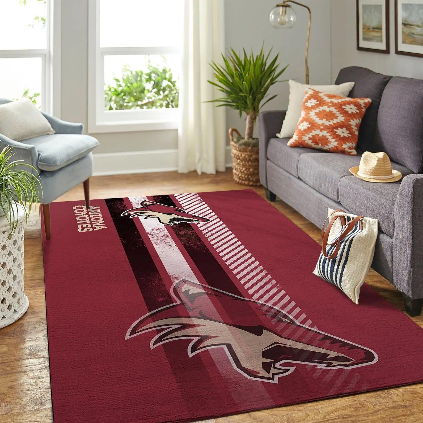 Arizona coyotes nhl area rugs wooden style living room regtangle carpet Rectangle Rug