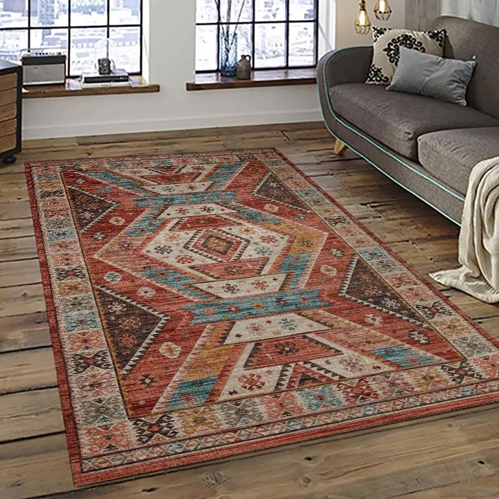 Aztec southwestern geometric shape pattern carpet area rug best gift for home decor event gift asg102 Rectangle Rug