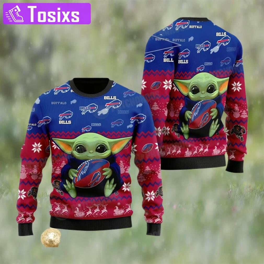 Baby yoda buffalo bills christmas ugly sweater nfl football fan gift Christmas Ugly Sweater