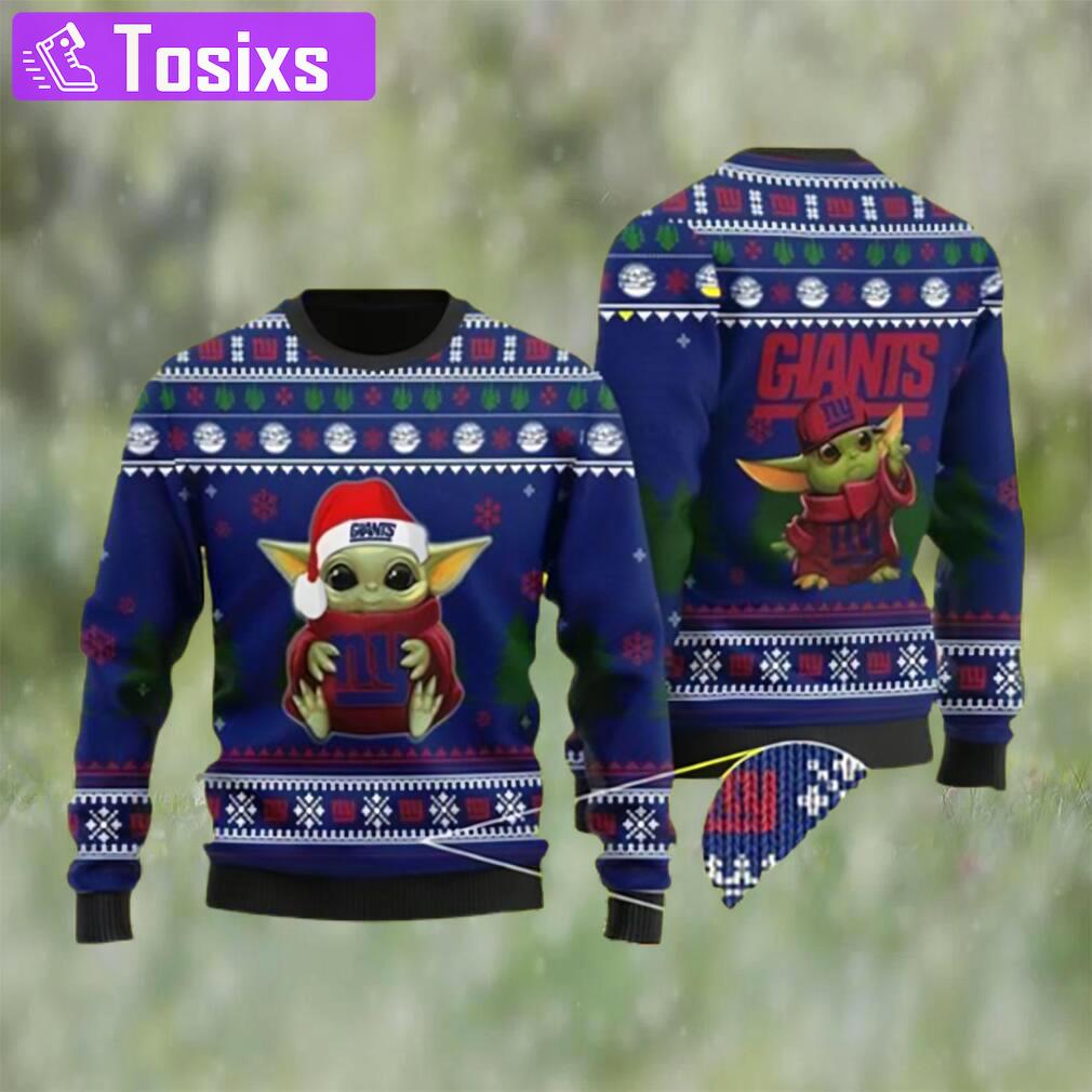 Baby yoda love new york giants full print ugly christmas sweater Christmas Ugly Sweater