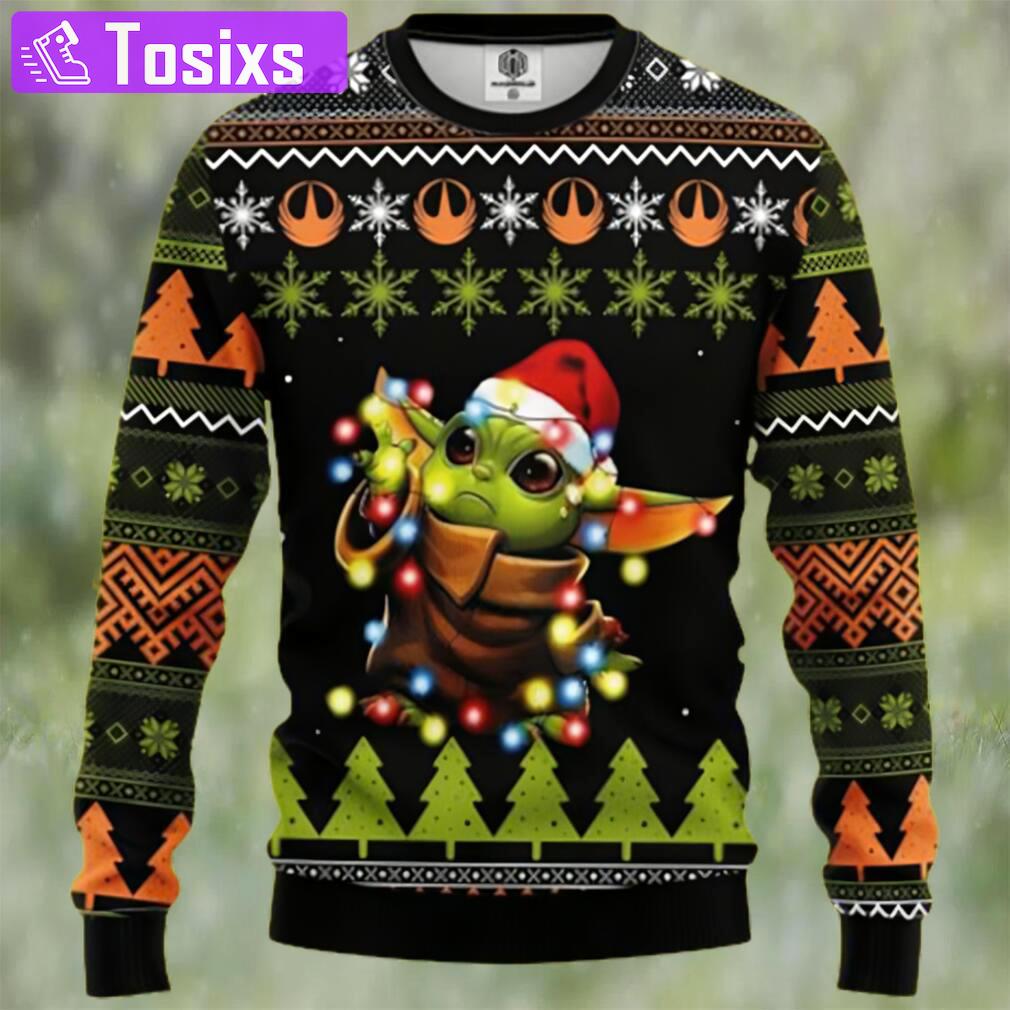 Baby yoda santa light christmas gift ugly christmas sweater Christmas Ugly Sweater