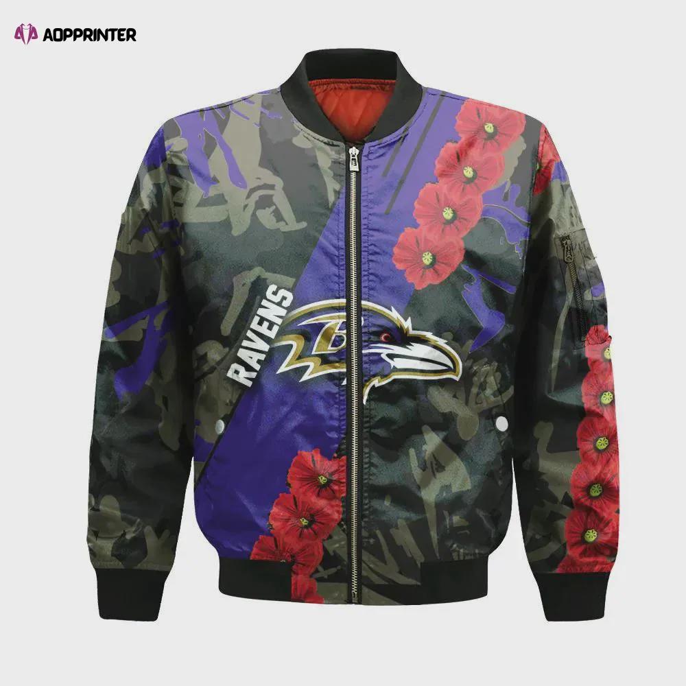 Baltimore ravens bomber jacket 3d printed sport style keep go on Bomber Jacket